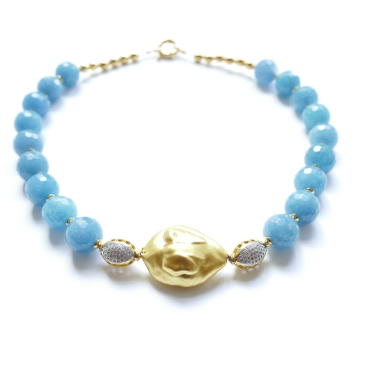 Angelinna Kette Blau Stein