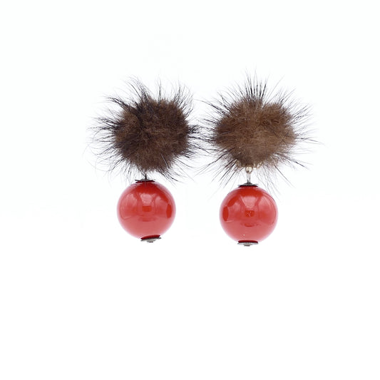 Fabiola Ohrclips Orange Rot