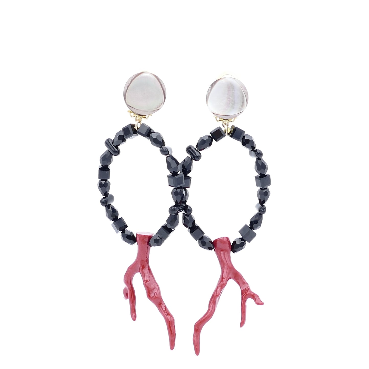 Deva Ohrclips Creole Rot & Schwarz