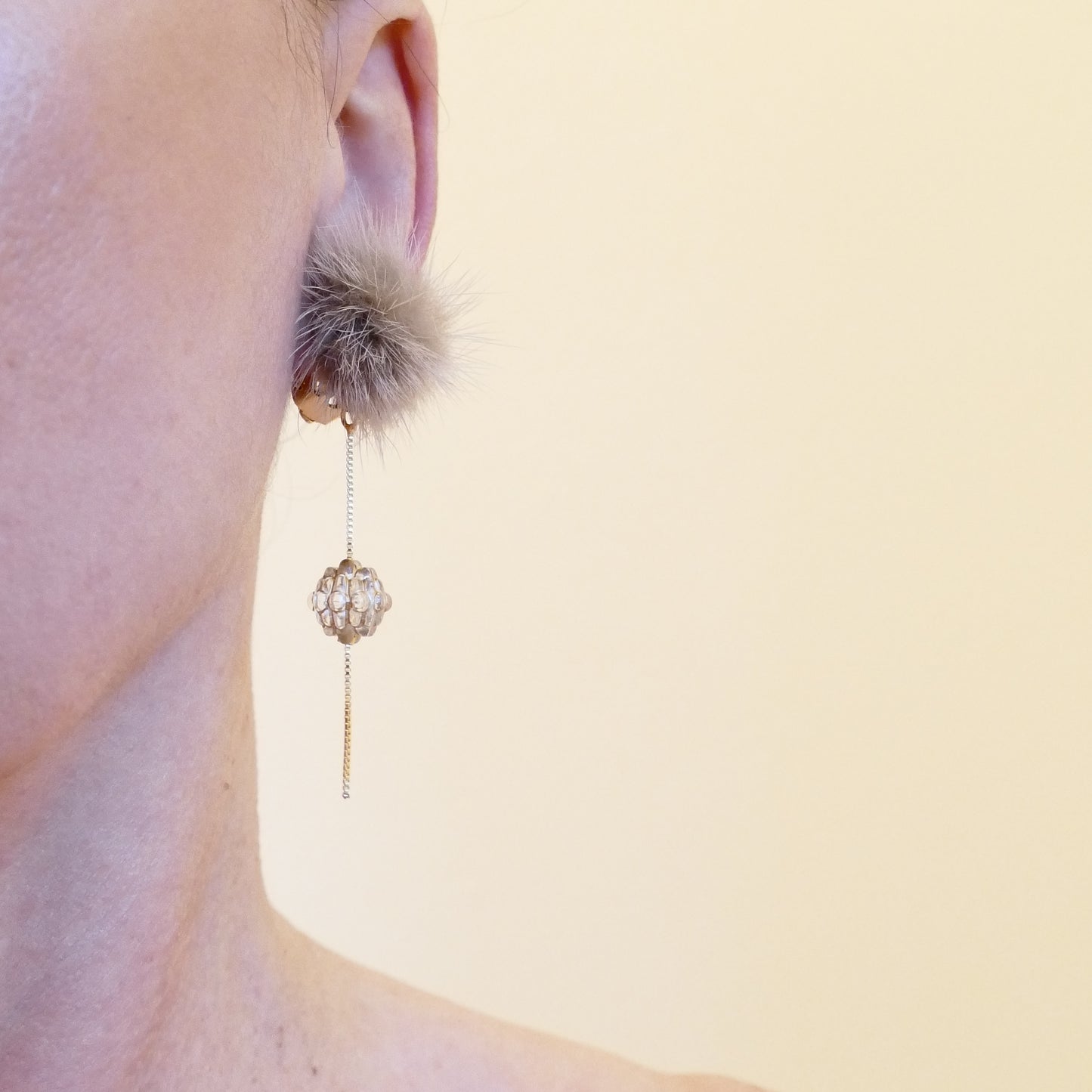 Miuma Ohrclips Fell  Pelz