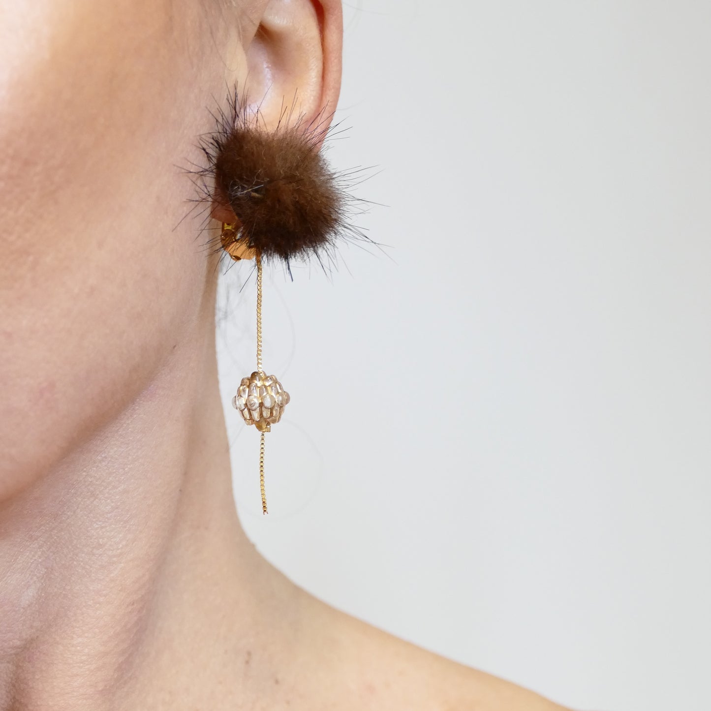 Miuma Ohrclips Fell  Pelz