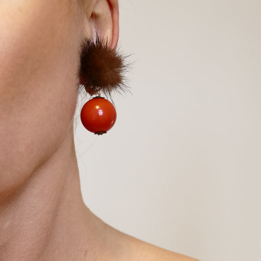 Fabiola Ohrclips Orange Rot