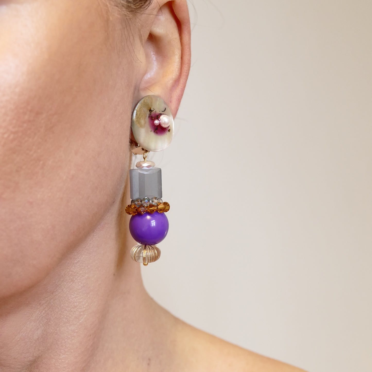 Bibiana Ohrclips Perle