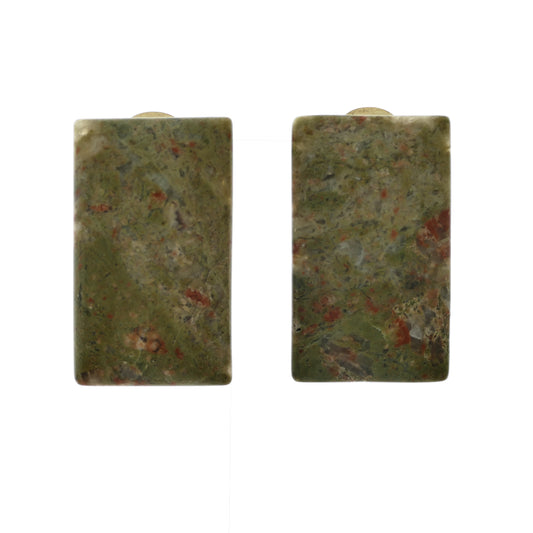 Epidot Ohrclips Stein