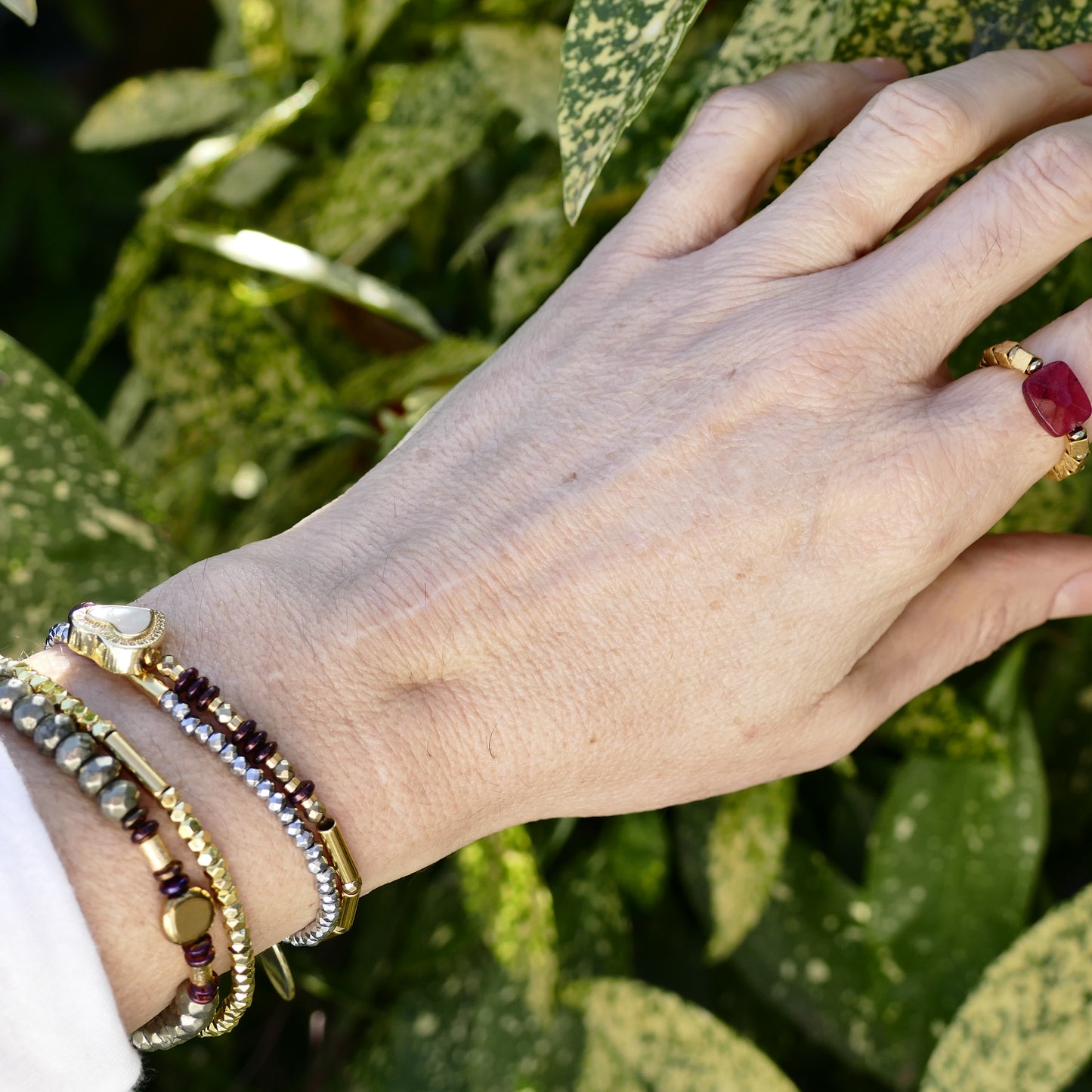 Iris Armband Hämatit Stein Mit Rubin Jade