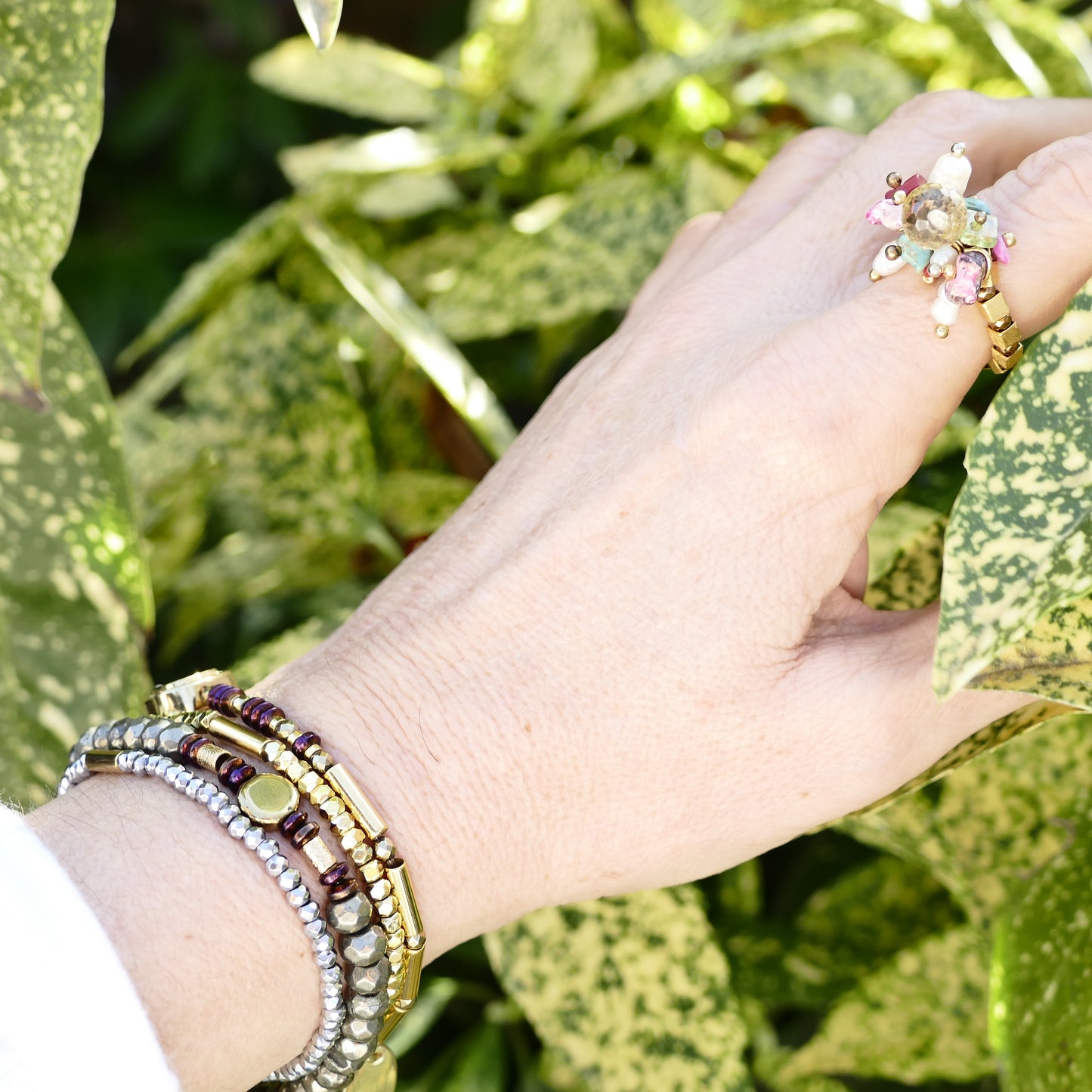Leny Gold & Silber Perle Armband