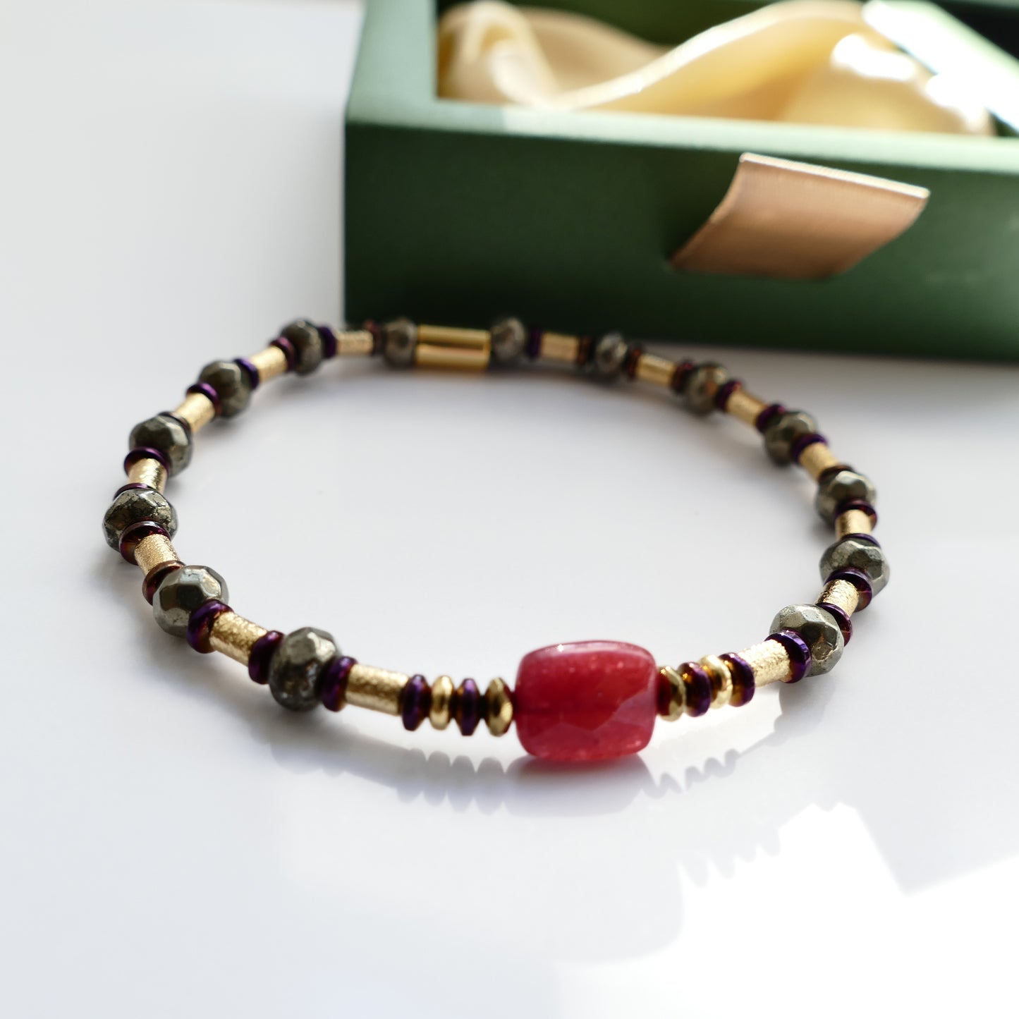 Iris Armband Hämatit Stein Mit Rubin Jade