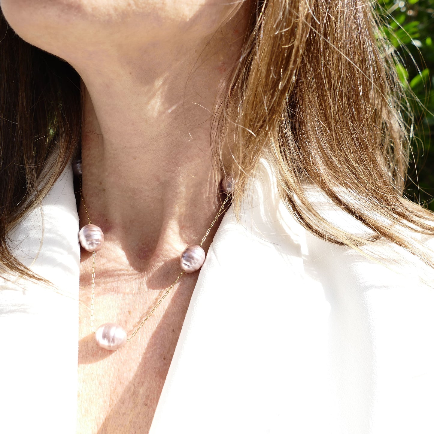 Eveli Halskette Gold Vergoldetem Mit Perle Rose
