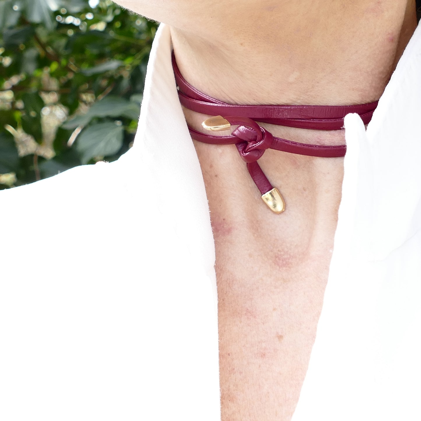 Choker Halsband Rot Leder Nina