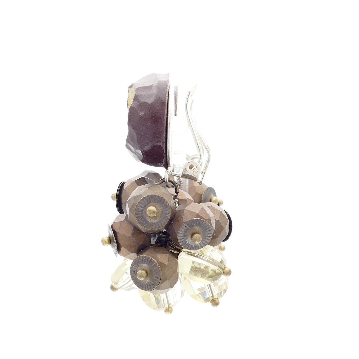 Jua Ohrclips Traube Goldenen Matt Bronze Perle