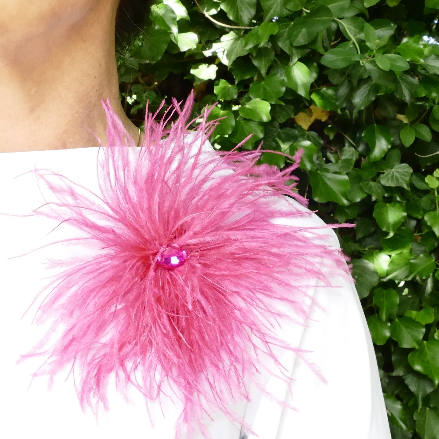 Blumenbroschen & Haaraccessoire Aus Federn Pink, Kamel, Rosa