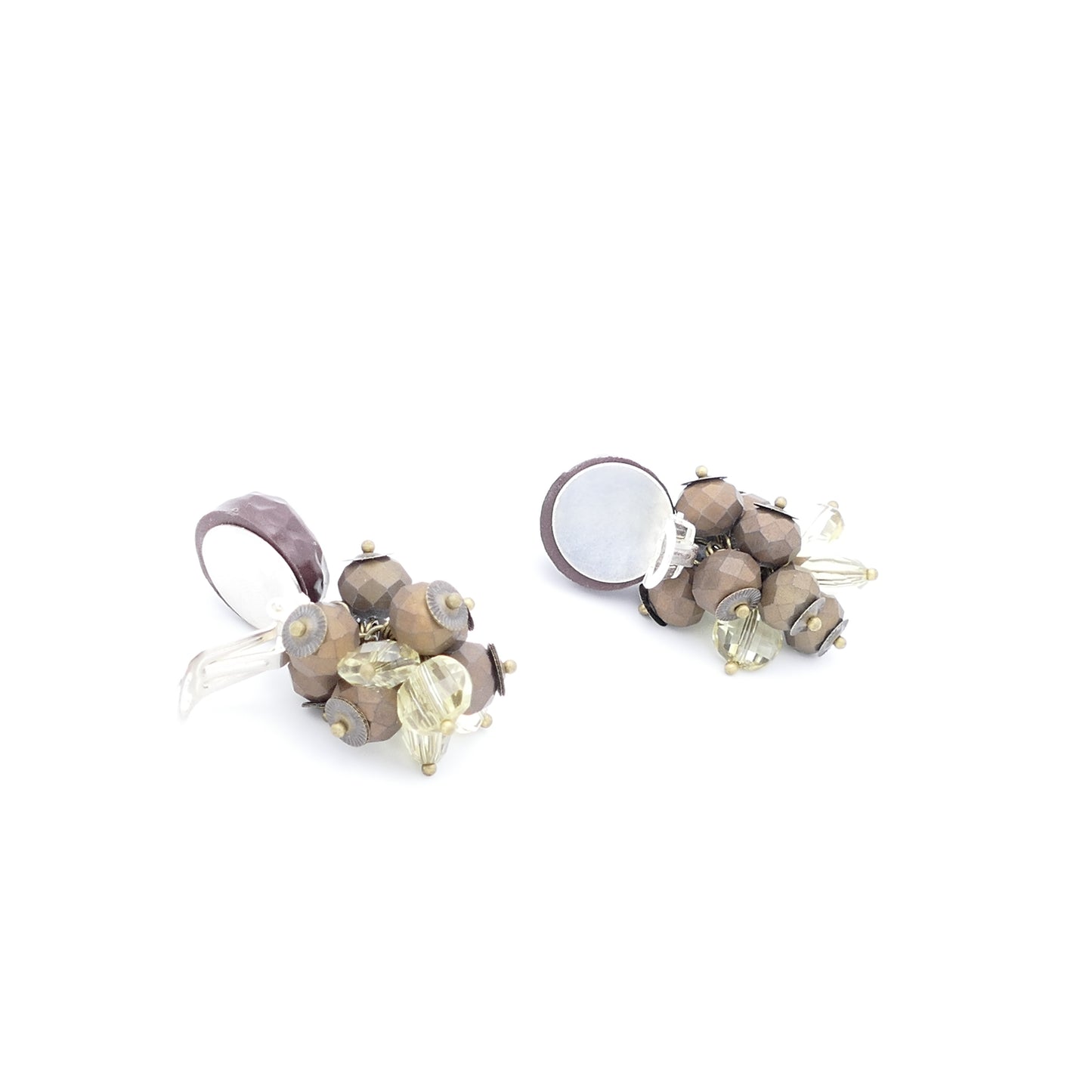 Jua Ohrclips Traube Goldenen Matt Bronze Perle