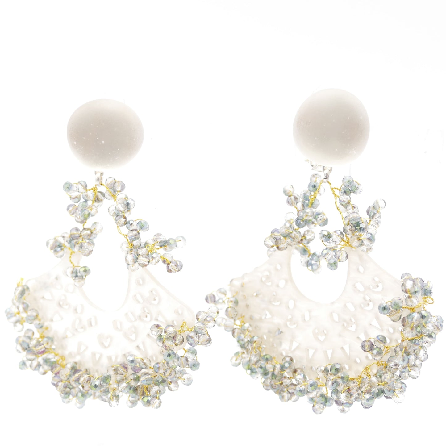 Luani Flower Ohrclips Perle Mit Glasperlen
