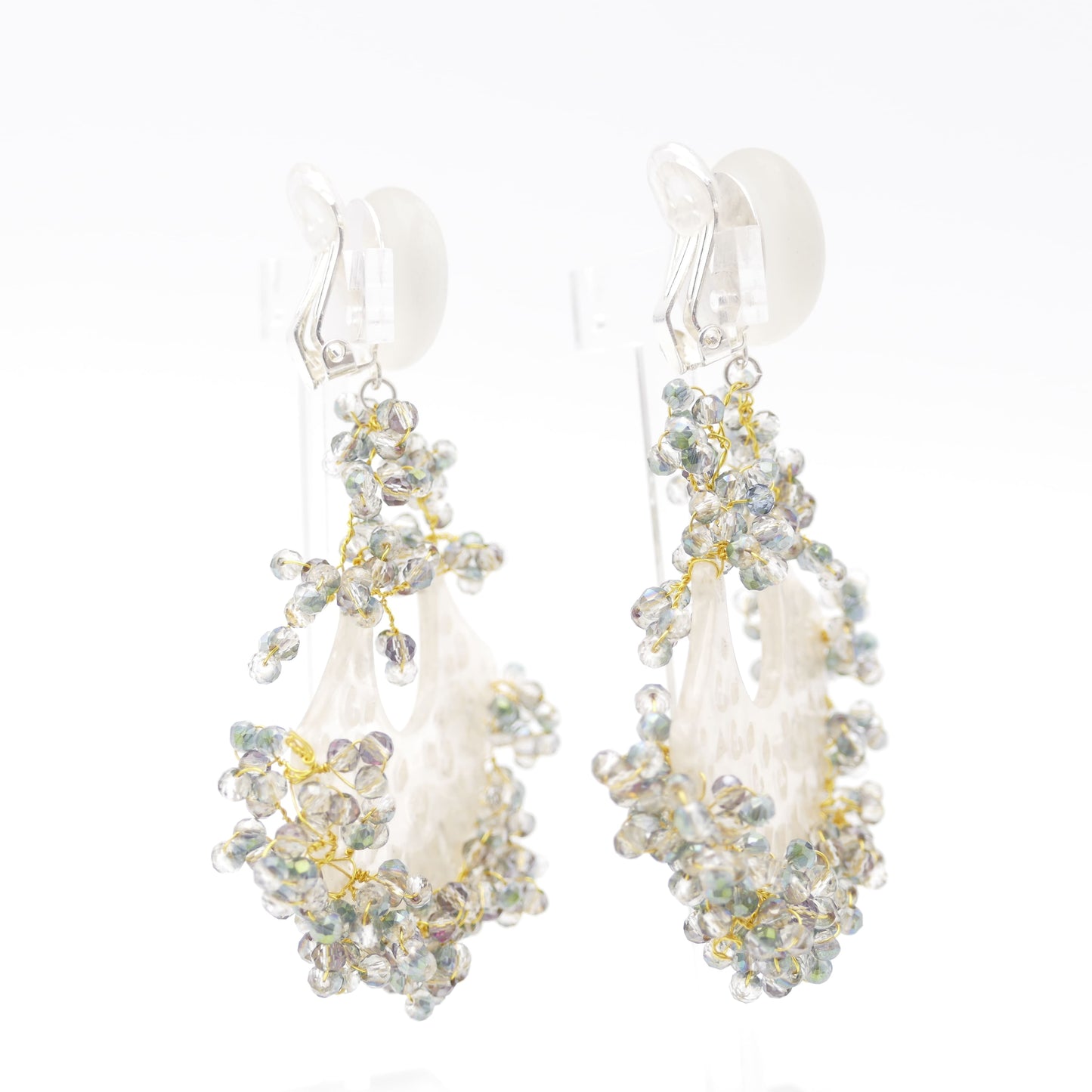 Luani Flower Ohrclips Perle Mit Glasperlen