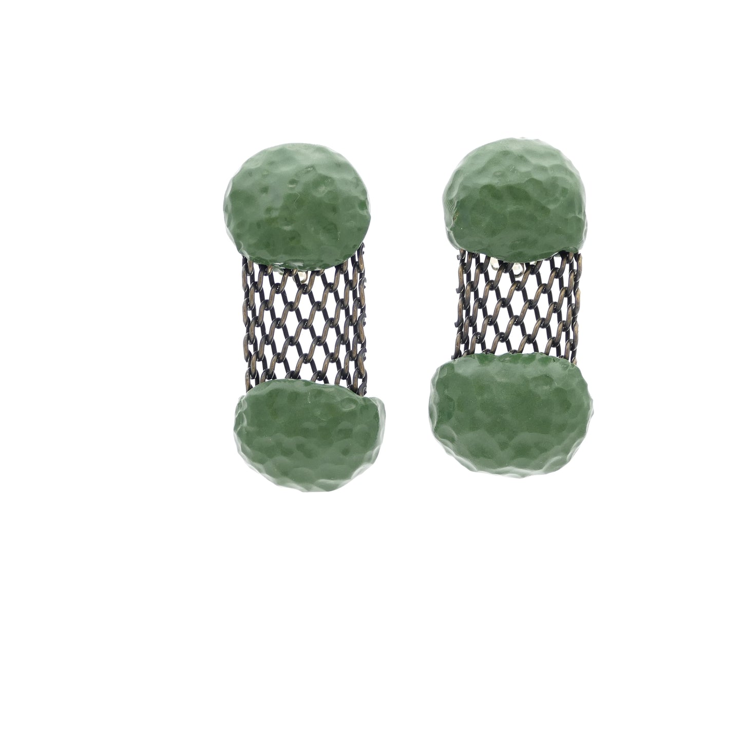Verediana Bronze Ohrclips Contemporary Design In Grün Farbe