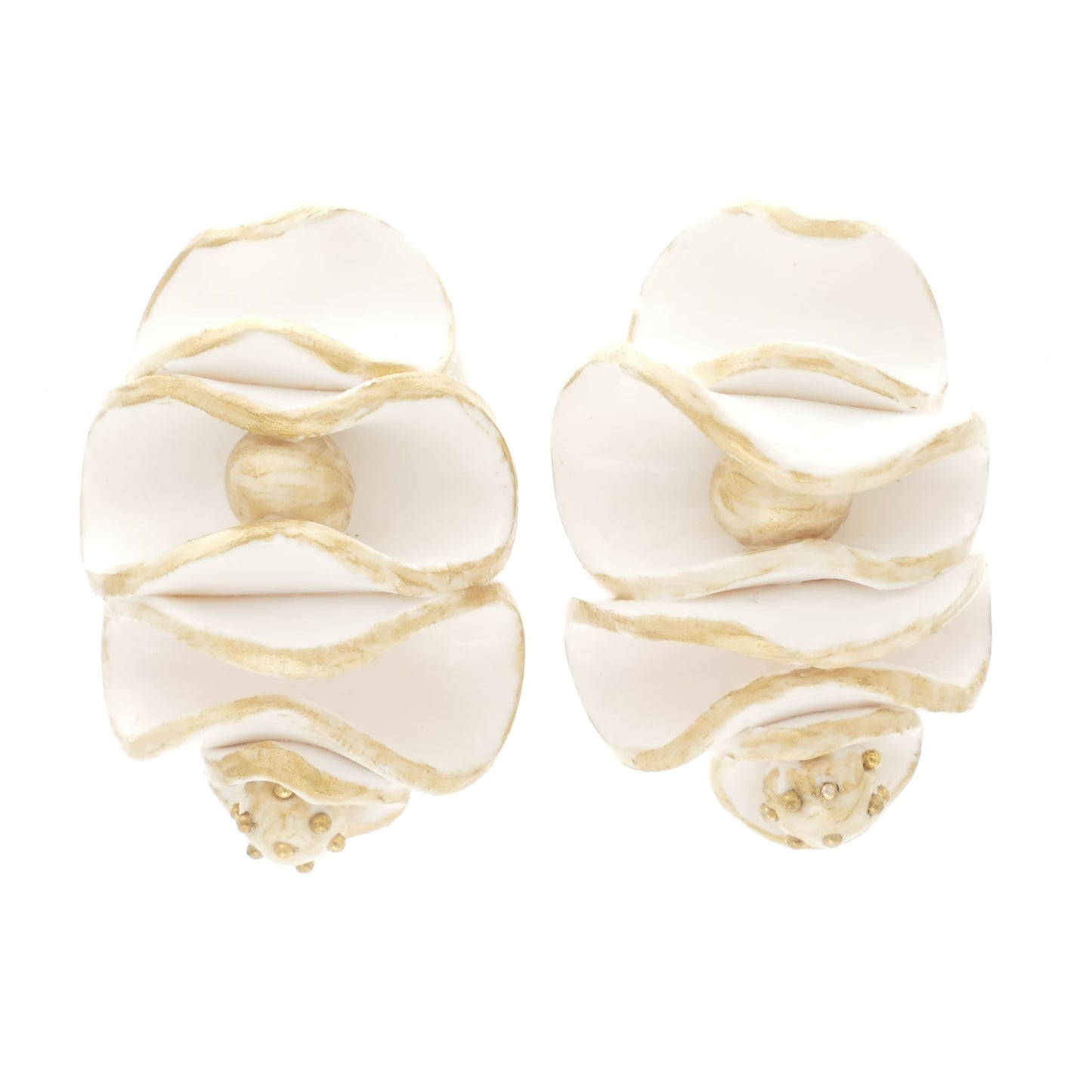 Coralina Contemporary Design Ohrclips Mit Weiß Und Gold Matt Art