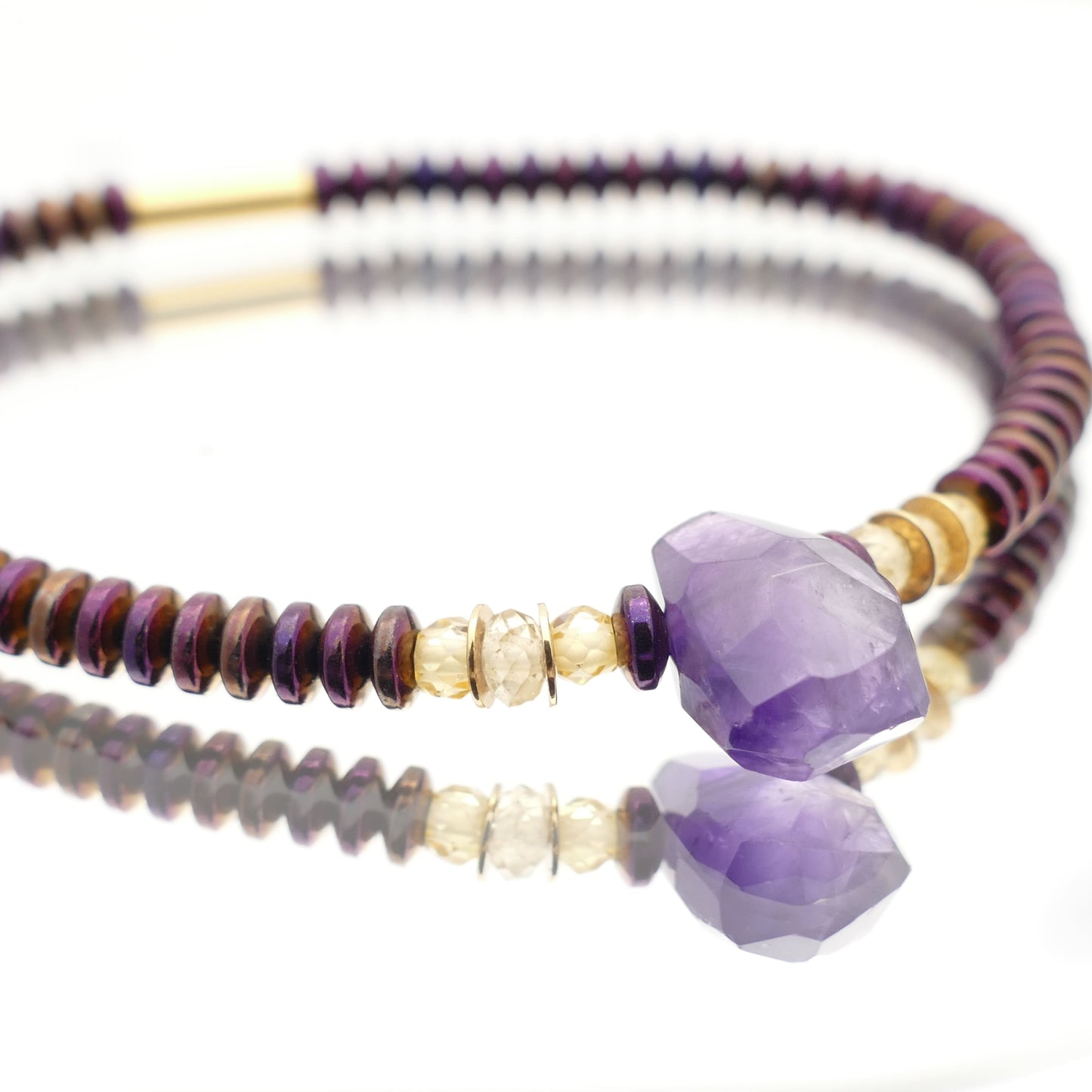 Edelstein Armband Thina, Aus Citrin  Und Amethyst