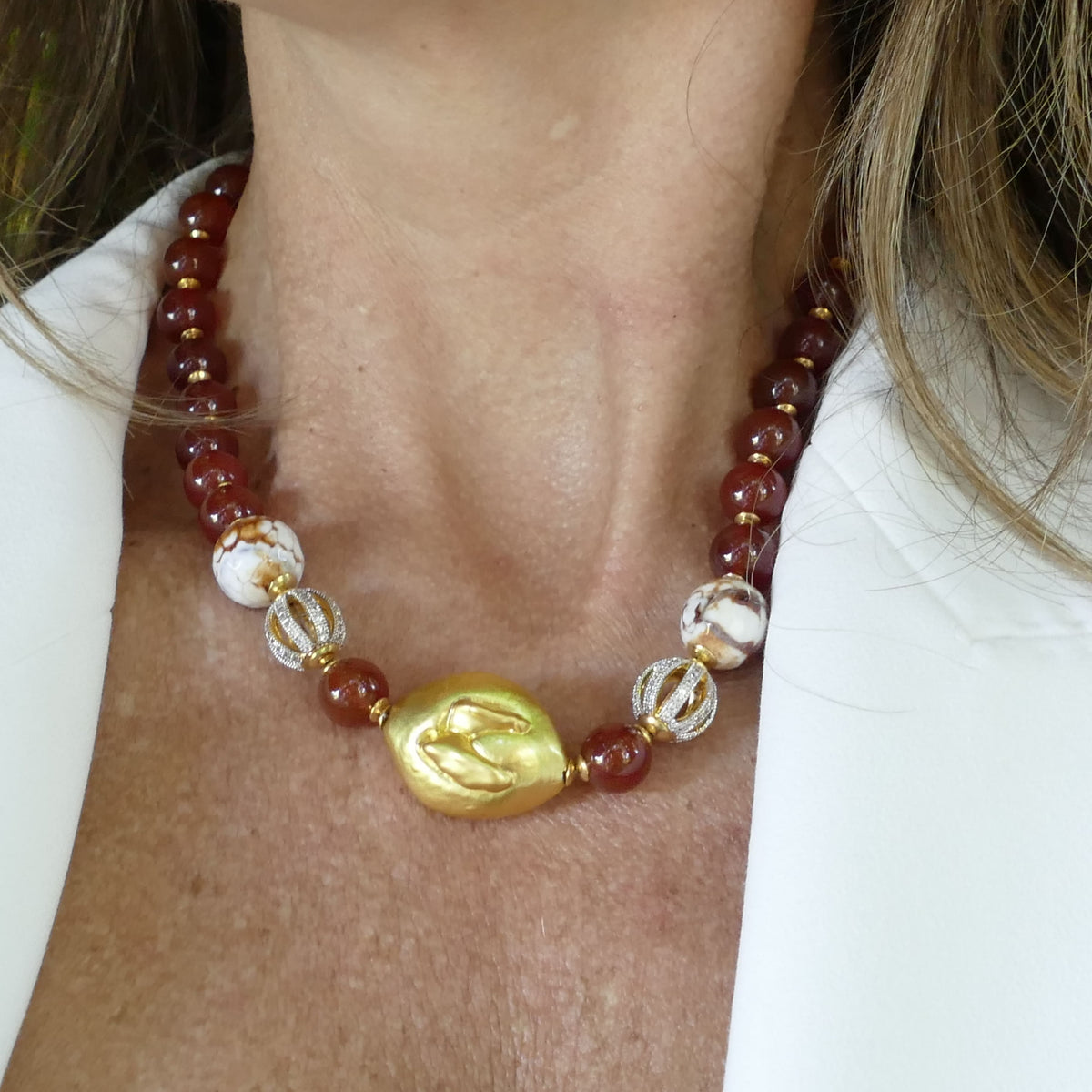 Carmen Karneol Orange Rot Kette