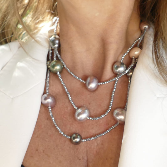 Perla Kette Mit Hämatit Perlen
