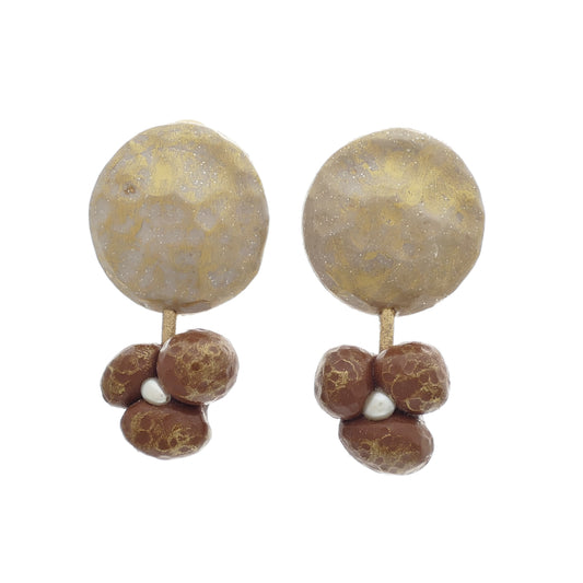 Amelia Ohrclips Gold-Matt Mit Perle