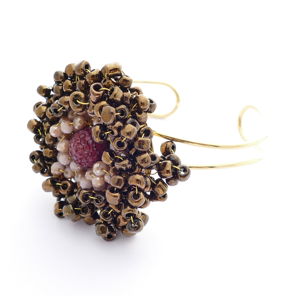 Set Winter Flower Goldenen Armreif Mit Ohrringe Und Ring Blume