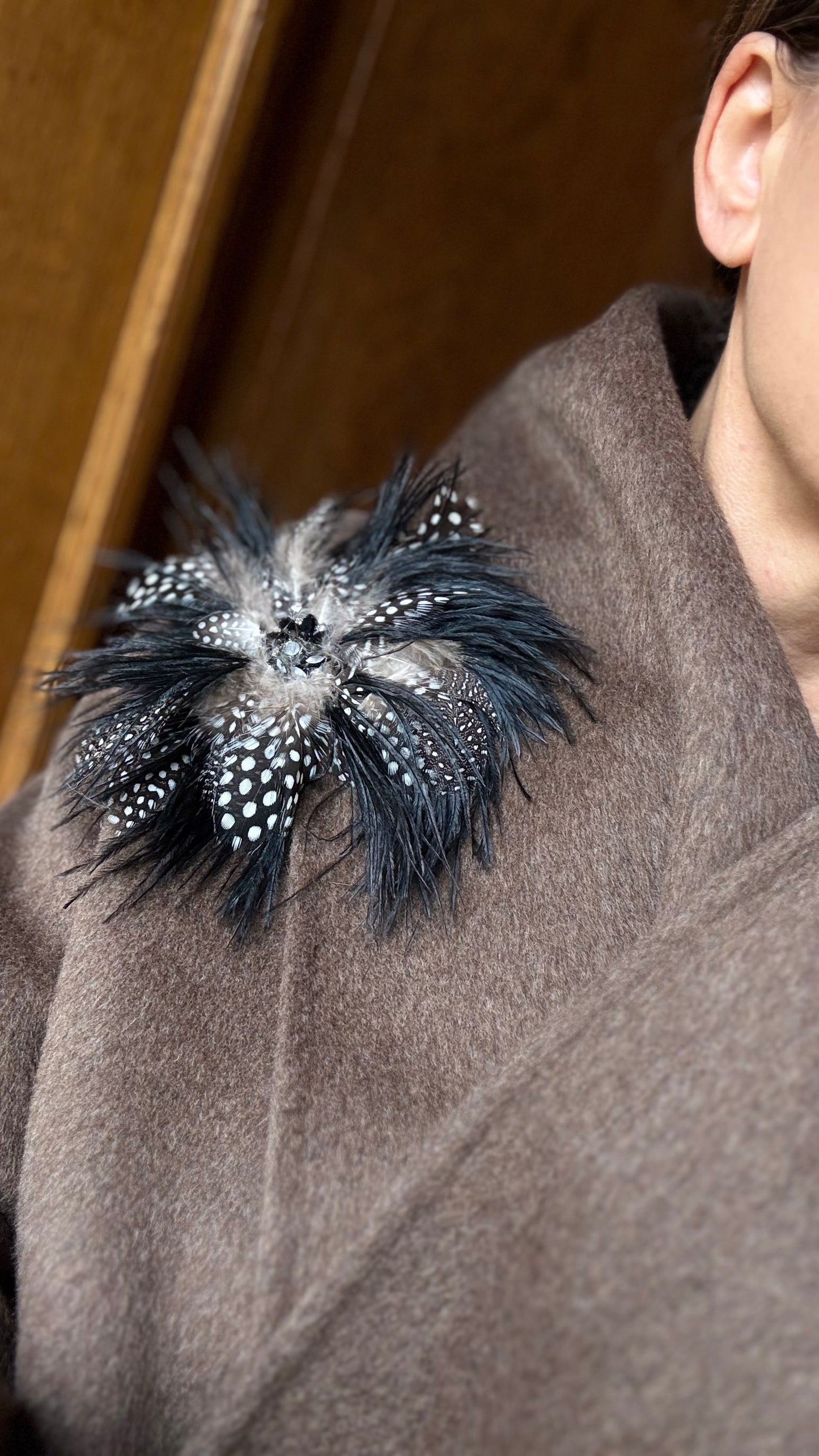 Brosche Federn Florica Strass