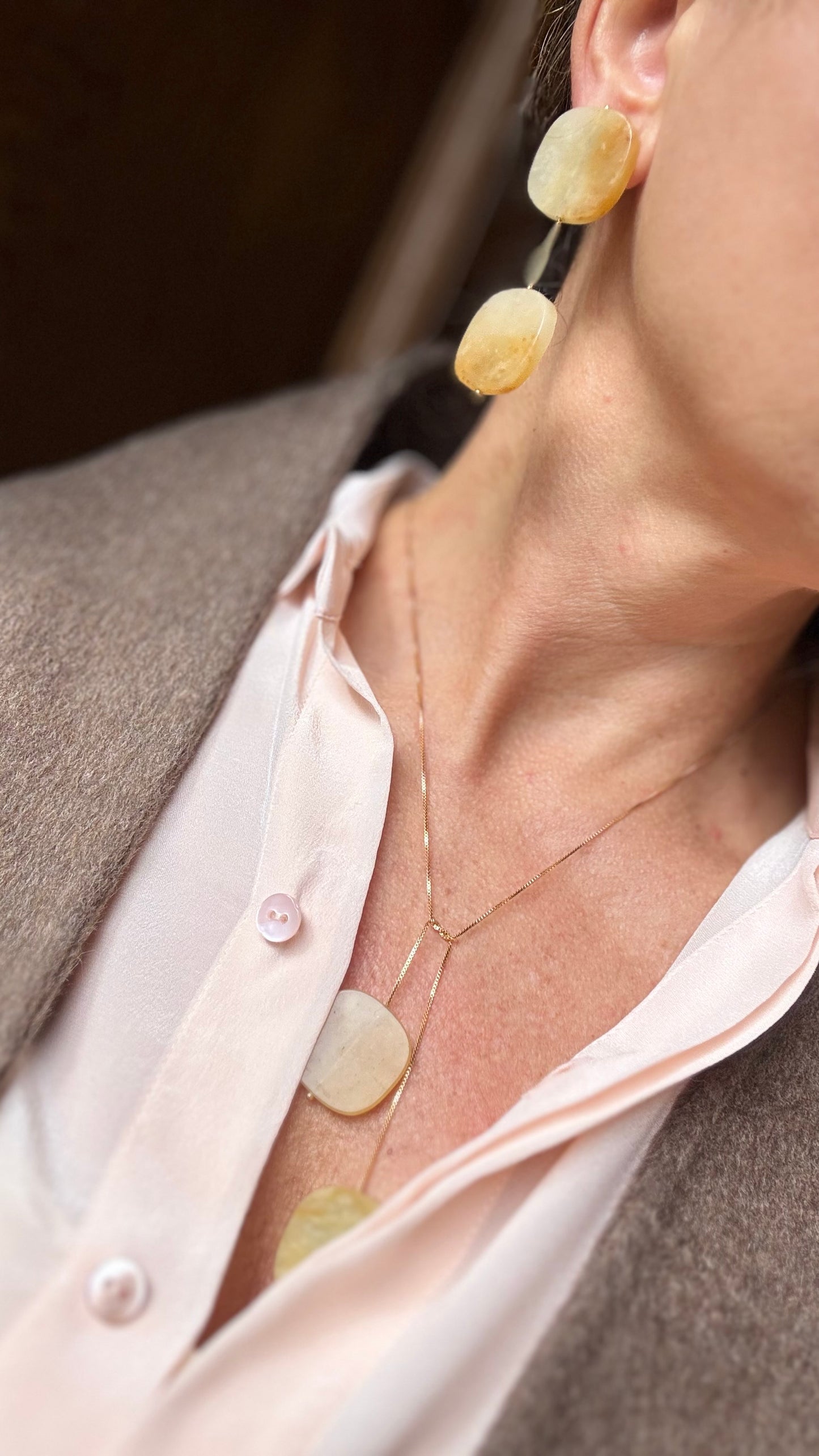 Ohrclips Jana Achat Stein