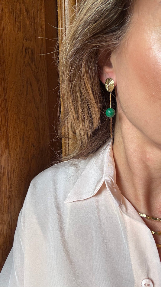 Greice Ohrringe Grüne Jade