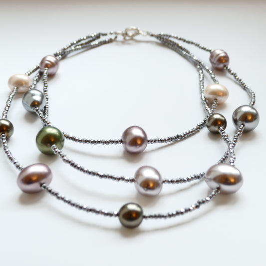 Perla Kette Mit Hämatit Perlen