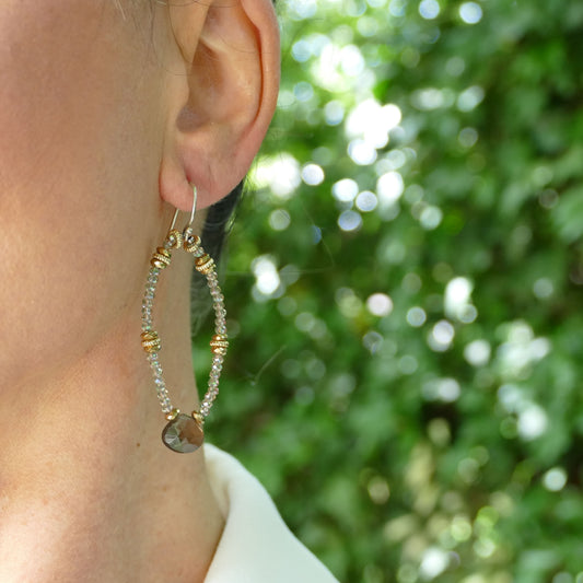 Sina  Ohrhänger Silber Mit Rauchquarz Stein Mit Kristall Swarovski