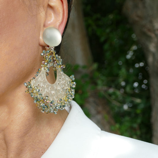 Luani Flower Ohrclips Perle Mit Glasperlen