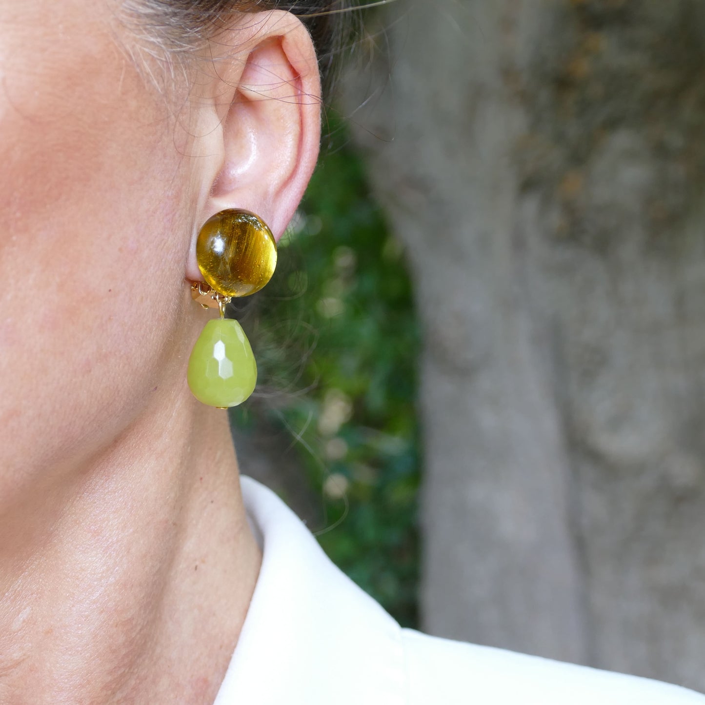 Kimberly Ohrclips Grün Jade