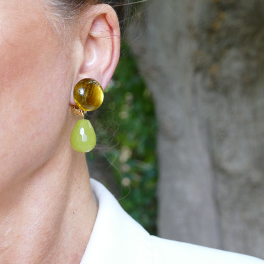 Kimberly Ohrclips Grün Jade