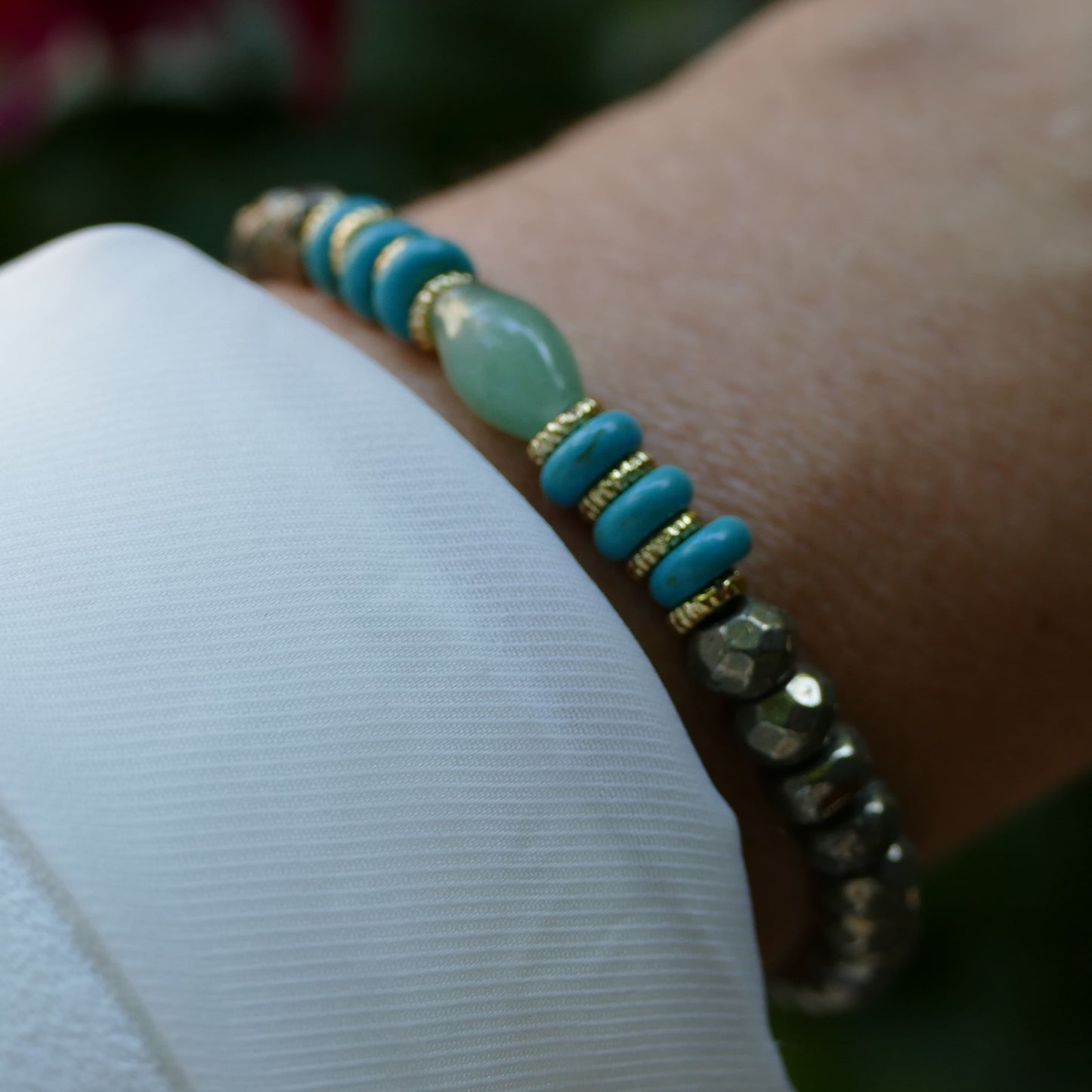 Edelstein Armband Kelly Mit Hämatit Stein & Grüne Jade