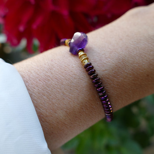 Edelstein Armband Thina, Aus Citrin  Und Amethyst